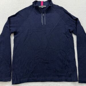 G/FORE‎ Mens Quarter Zip Pullover Sweater Knit Golf Casual Blue Medium
